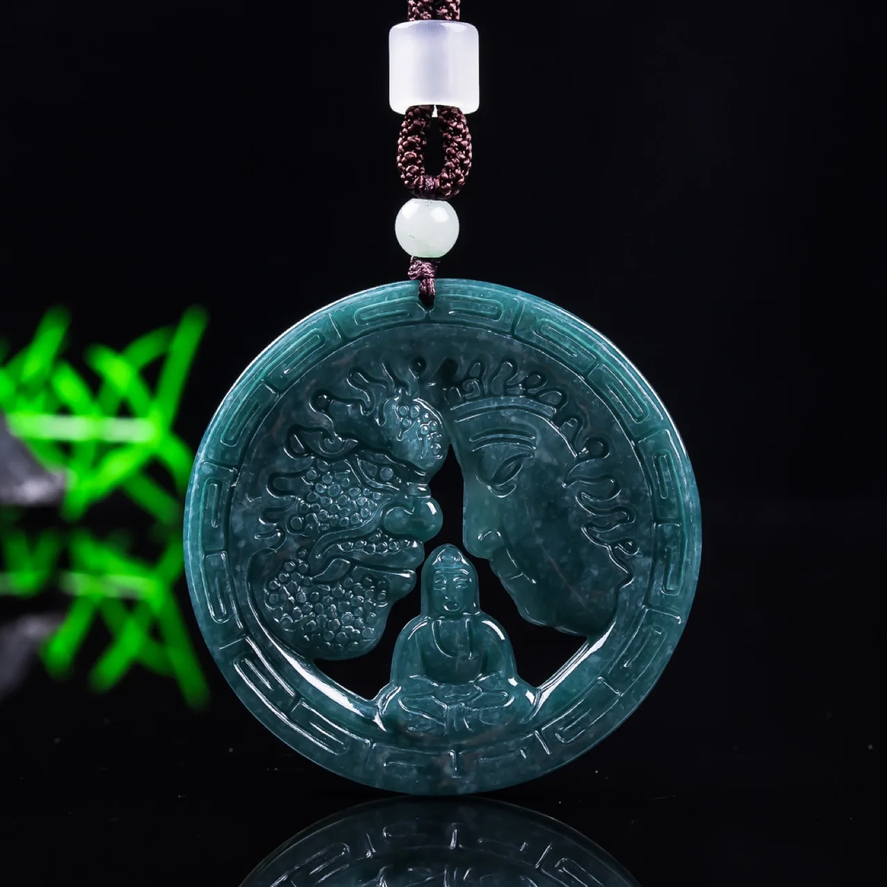 

Myanmar Jadeite Buddha Pendant Luxury Charm Necklace Fashion Gifts for Women Natural Gemstone Real Jade Carved Amulet Vintage