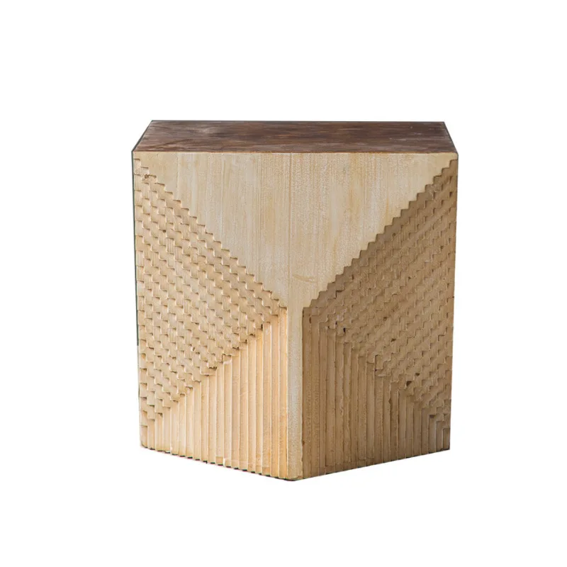 

Personalized polygonal cafe, log sofa edge, decorative ornaments, living room, bedroom retro and old corner