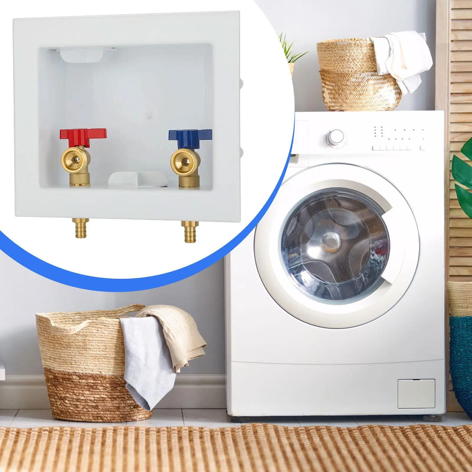 

Washing Machine Ball Valve Plumbing Fixture Brass 1/4 Turn Valves Installed