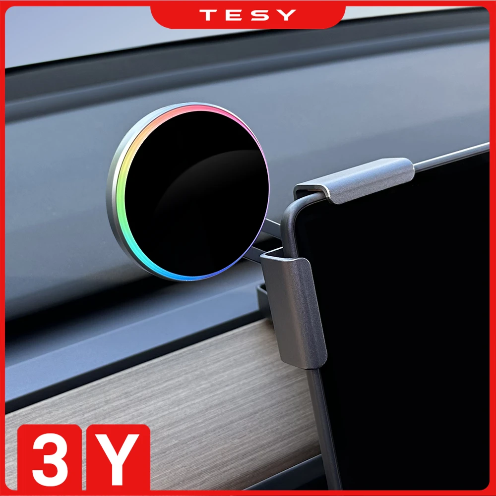 For Tesla Model 3/Y/S/X Aluminum Car Phone Holder Metal Screen Side Mount Magnetic Wireless Charger 15W Fast Charging