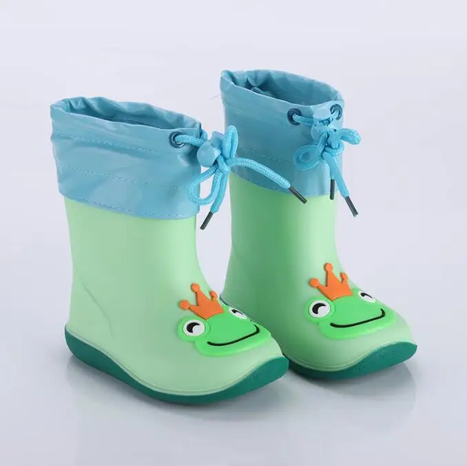 أحذية المطر للأطفال لجميع المواسم قابلة للفصل للحفاظ على الدفء، أحذية مائية على شكل حيوانات كرتونية للأولاد والبنات