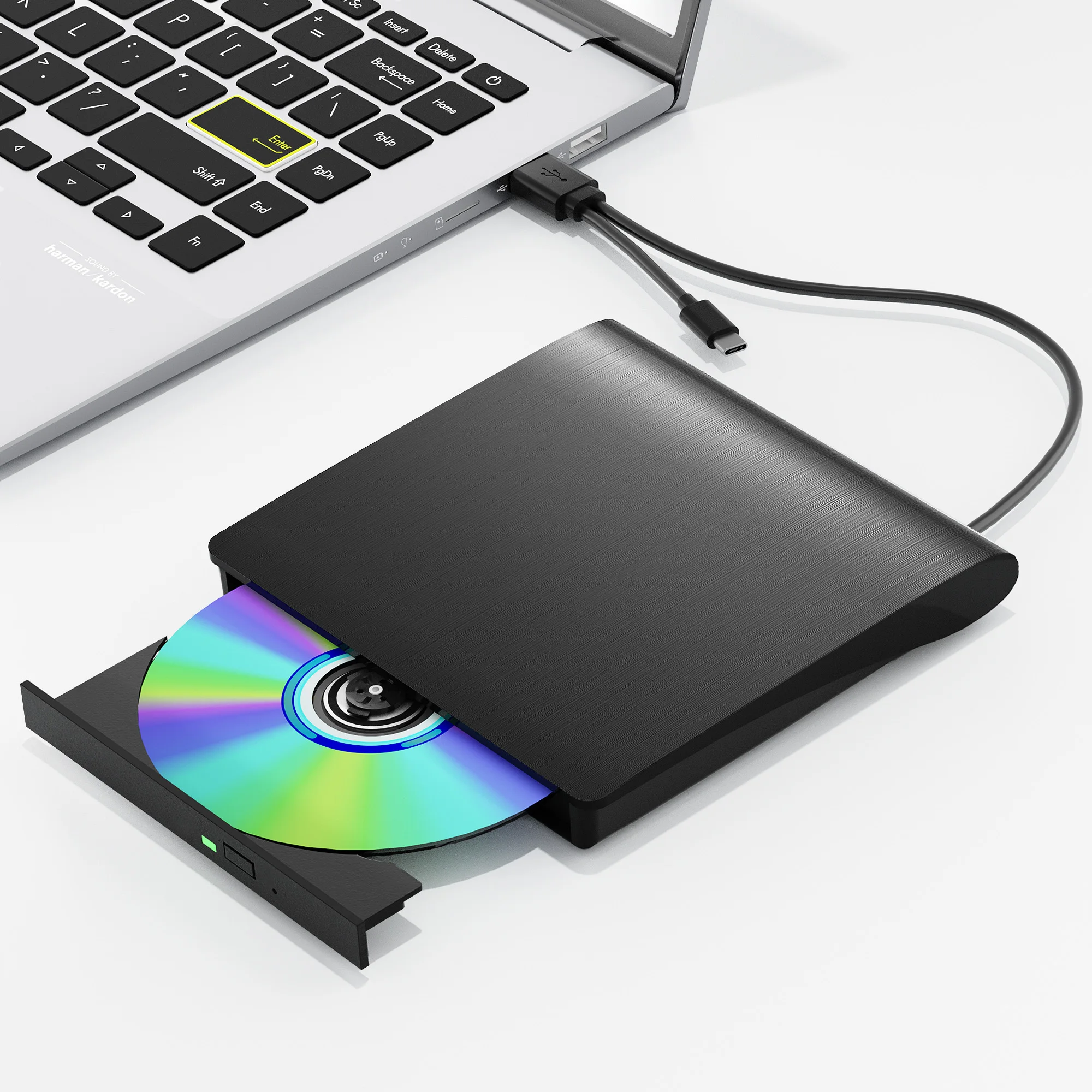 USB3.0 External Blu-ray Drive for Laptop PC Windows 11/10 Mac Portable 3D BD-RW Drive BD DVD CD Player Burner Reader