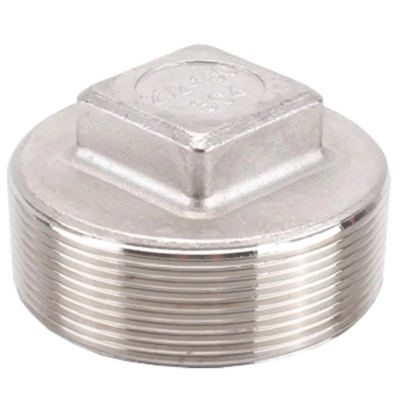 304 سدادات أنابيب مثمنة من الفولاذ المقاوم للصدأ مع خيوط داخلية/خارجية مقابس أنابيب المياه المربعة 1.2/1.5/2/3/4 بوصة #5