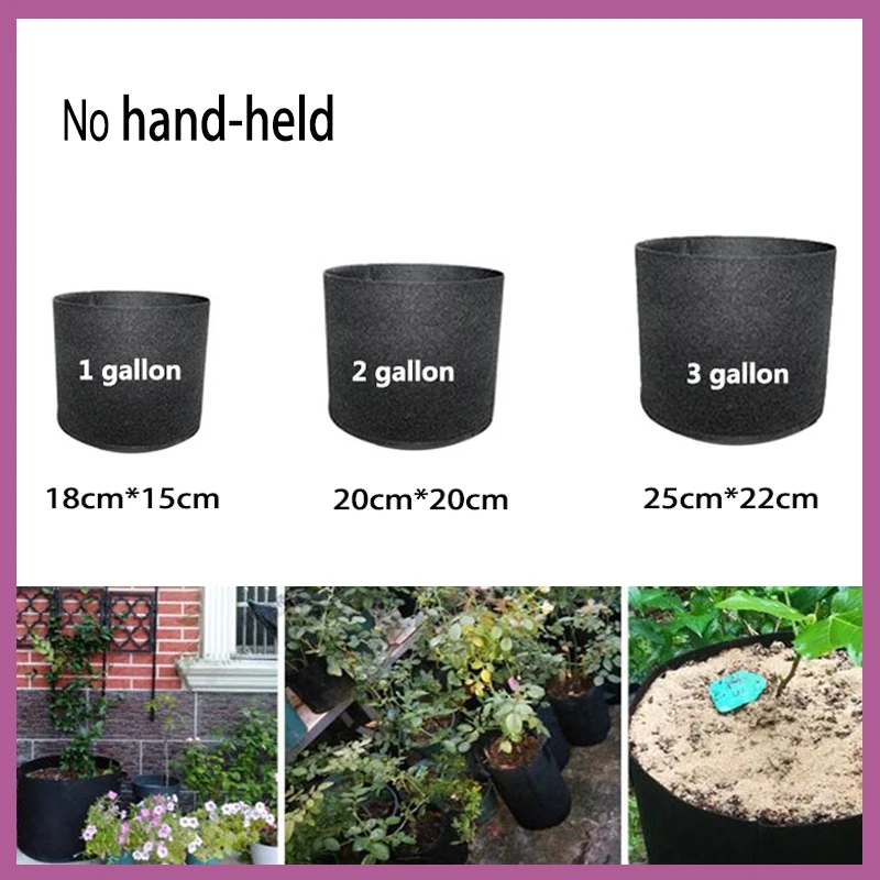 1 2 3 Gallon Plant Grow Bags Garden Tools Fabric Pot Jardim Home Gardening Flowers Vegetables Plant Growing Grow B2