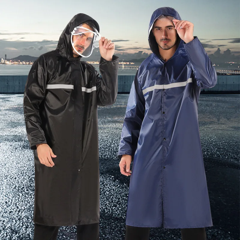 

Raincoat Male adult long raincoat poncho one-piece trench coat Security guard guard waterproof reflective raincoat on duty