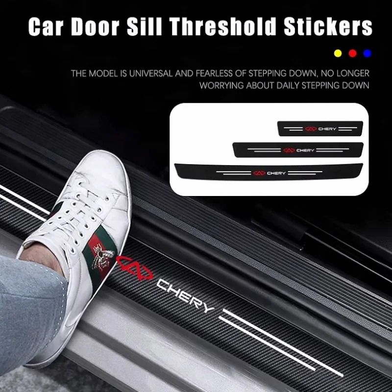 Car Door Sill Protector Sill Scuff Plate Door Entry Guard Threshold Protector For Chery Tiggo 5x 7 8 8 Pro 3x Arrizo 5 Arrizo 8
