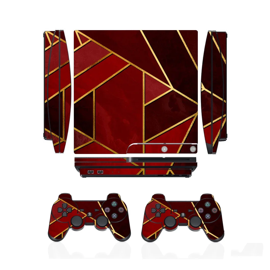 فحص 2360 الفينيل الجلد ملصق حامي لسوني PS3 سليم بلاي ستيشن 3 سليم و 2 ملصقات جلود تحكم