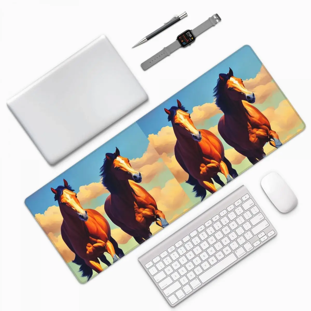 Running Horse And Equestrian Large Mouse Pad Computer Keyboard Mouse Mat Gamer PC Laptop Desk Mat Office Accessories Table Mats