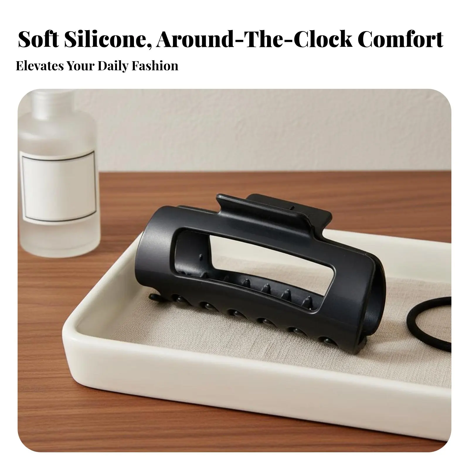 

Large Fastener Frosted Finish Silicone Jaw Fastener Rectangular Hair Grip Soft Material Secure Hold for Women