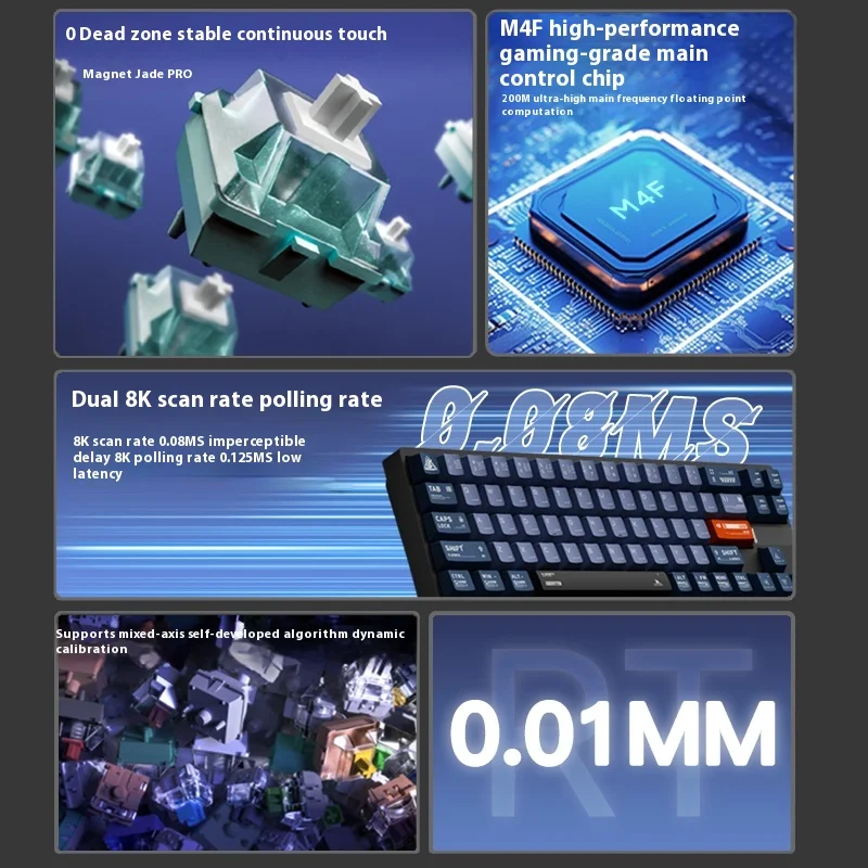 

Darmoshark KT65MAX RGB Gaming Mechanical Keyboard Magnetic Switch Hot Swappable Wired Aluminum CNC Layout 8000Hz Polling Rate