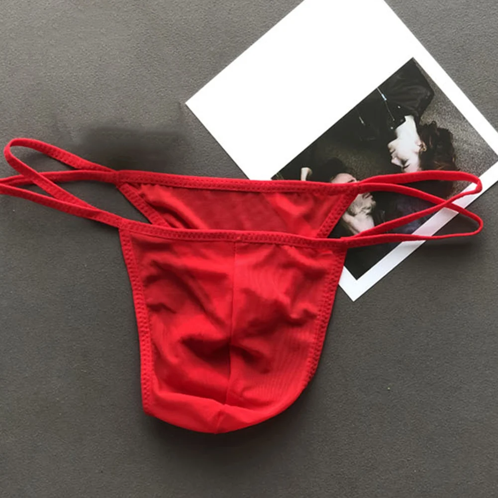 赤いメンズTバック下着、セクシーなシースルーGストリング、平均サイズ、立体的な立体感のあるデザイン、日常使いに最適、新品。