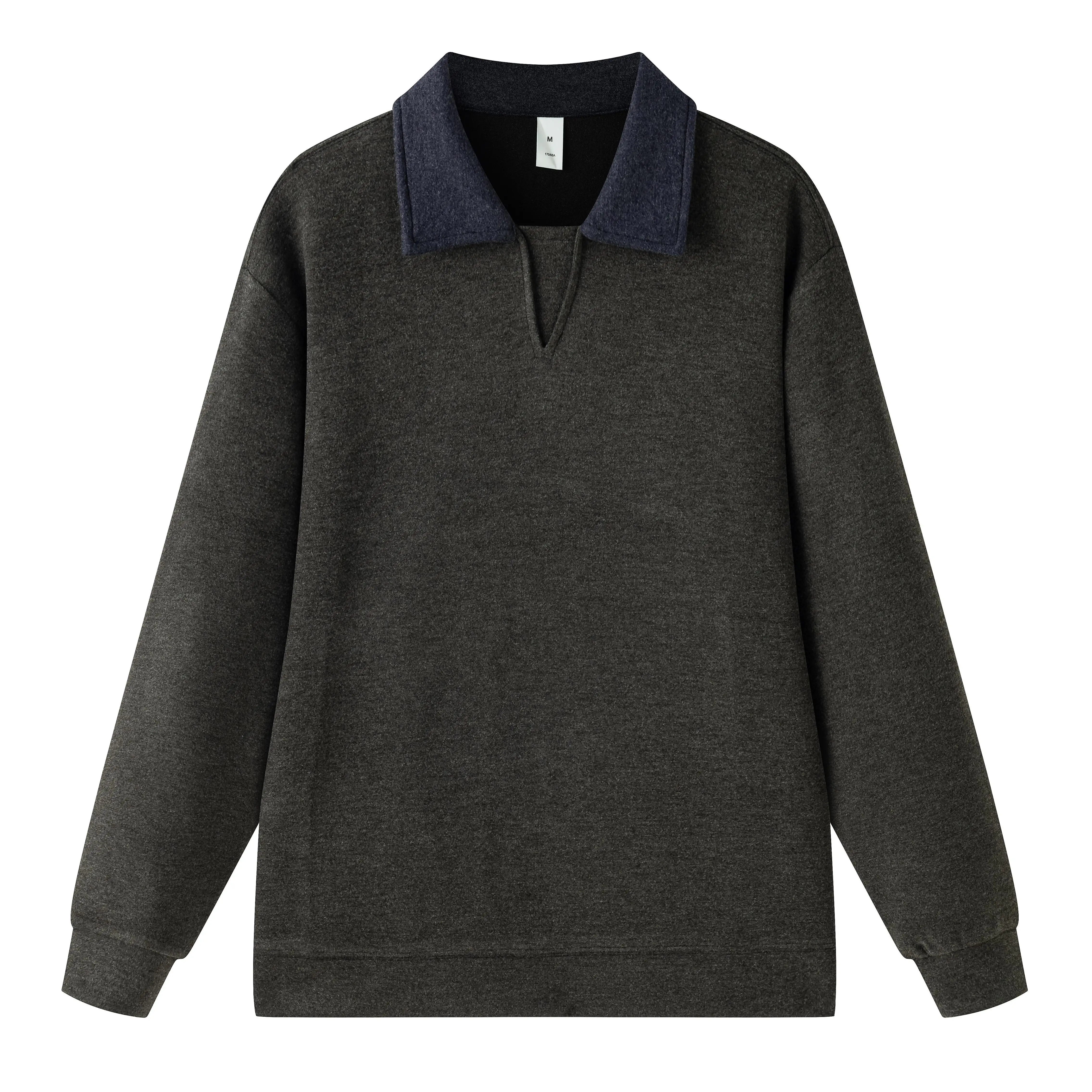Men Splice Collar Loose Casual Pullover Sweatshirts Autumn Winter Streetwear Vintage Fashion Hoodies Sweatshirts Coat Tops