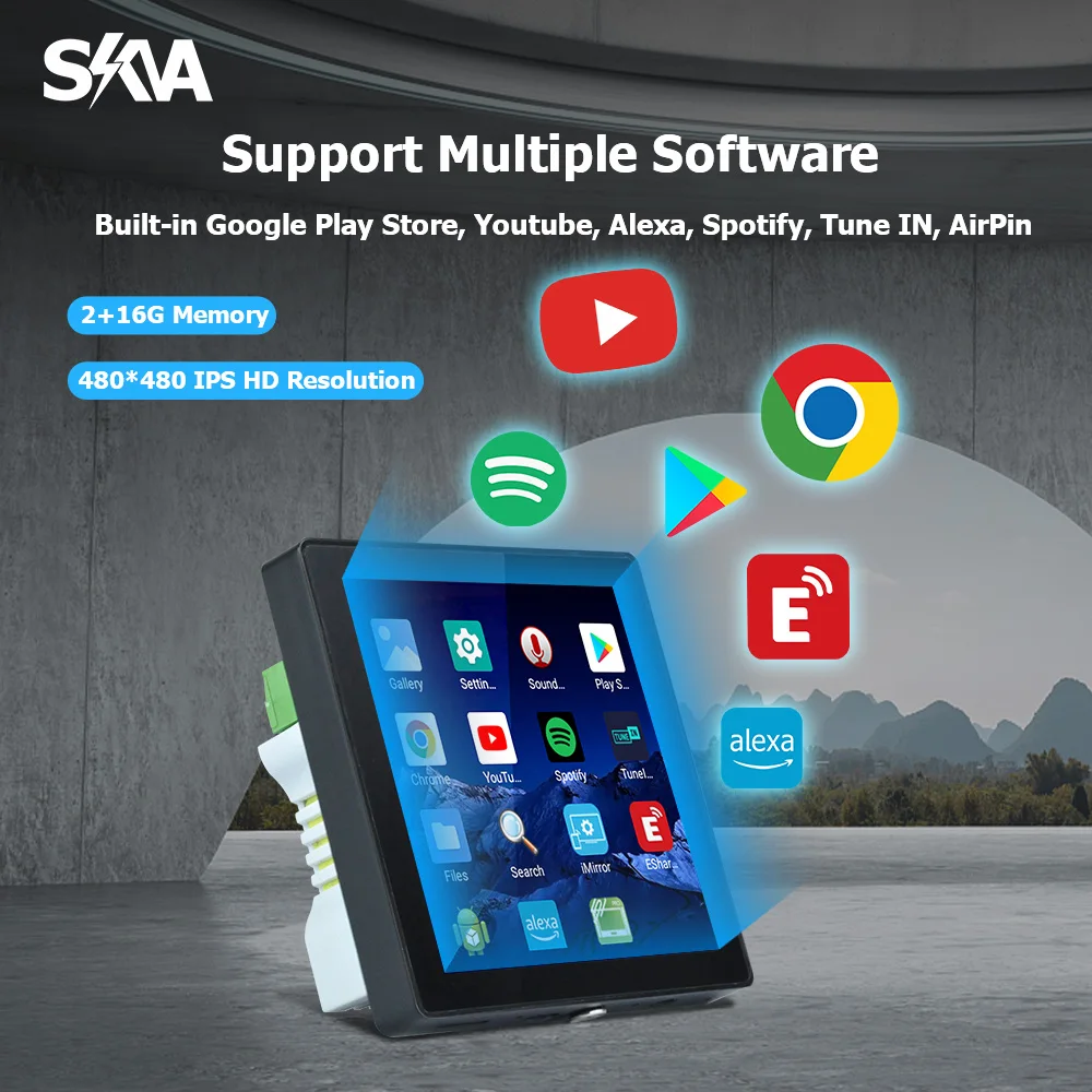 Sound Bluetooth Amplifier Board Android 10 System Built-in Alexa 4inch Touch Screen Audio Home Used for family  room restaurants
