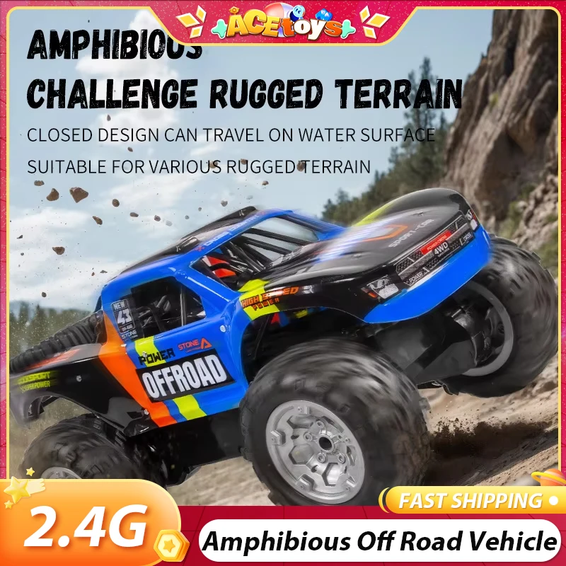 4-عجلات برمائية على الطرق الوعرة سيارة التحكم عن بعد 2.4G متعة آمنة مقاوم للماء قوي سيارة كهربائية لاسلكية اللعب