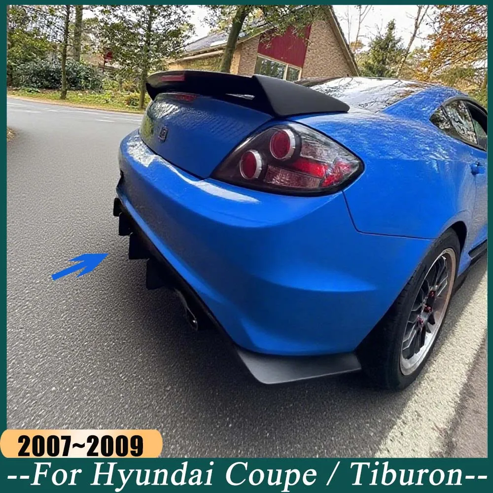 

Car Rear Bumper Diffuser Lip Cover Spoiler Splitter For Hyundai Coupe / Tiburon 2007 2008 2009 ABS Gloss Black Body Kits Tuning