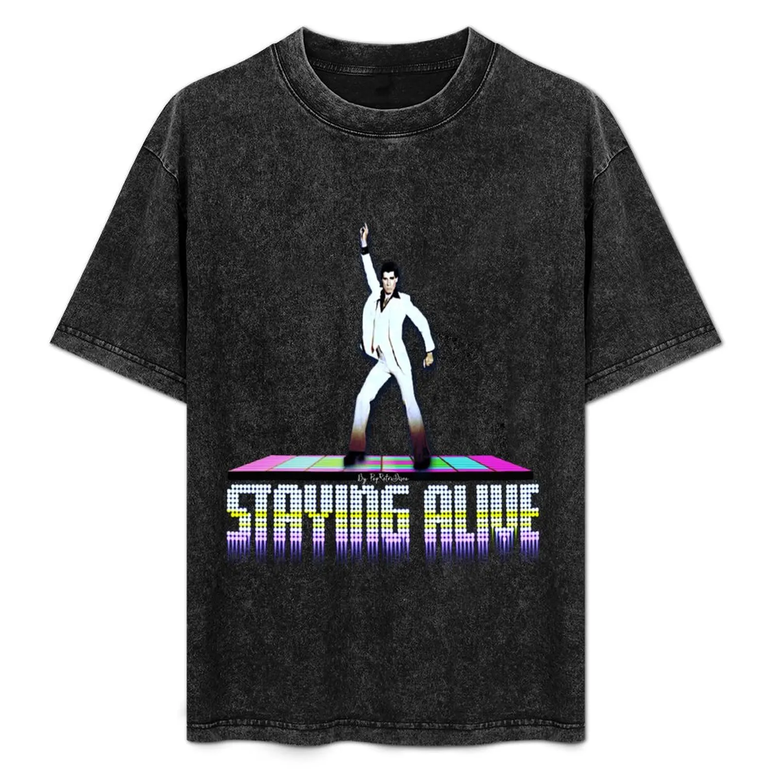 Staying Alive - John Travolta - Saturday Night Fever - T-shirt conçu par PopRetroDisco