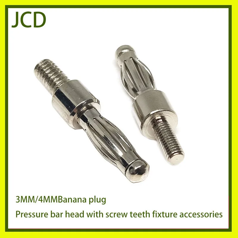 2PCS Male Plug Jig  4MM Banana Plug With Screw Teeth M4/M3 Threaded Pressure Rod Head Welded Lantern Plug Fixture Accessory