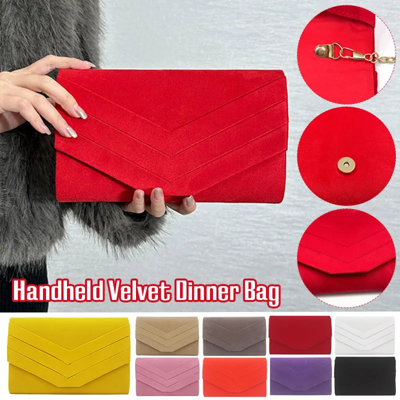 Ladies/women Party Wedding Hand Bag Shoulder Bag Clutch Bag Evening Purse Velvet Dinner Bag for Friends Party Carrying