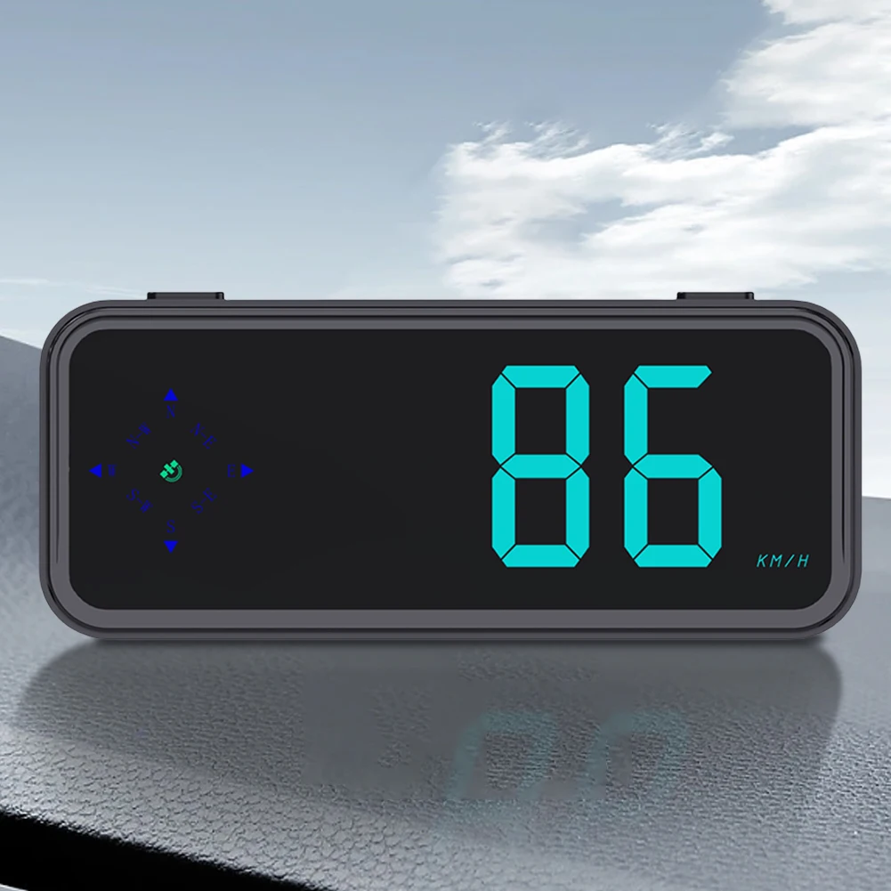 Car Head-up Display with Compass Colorful LED Display Digital Car HUD Plug and Play Speed MPH KMH Meter for Car Truck SUV RV