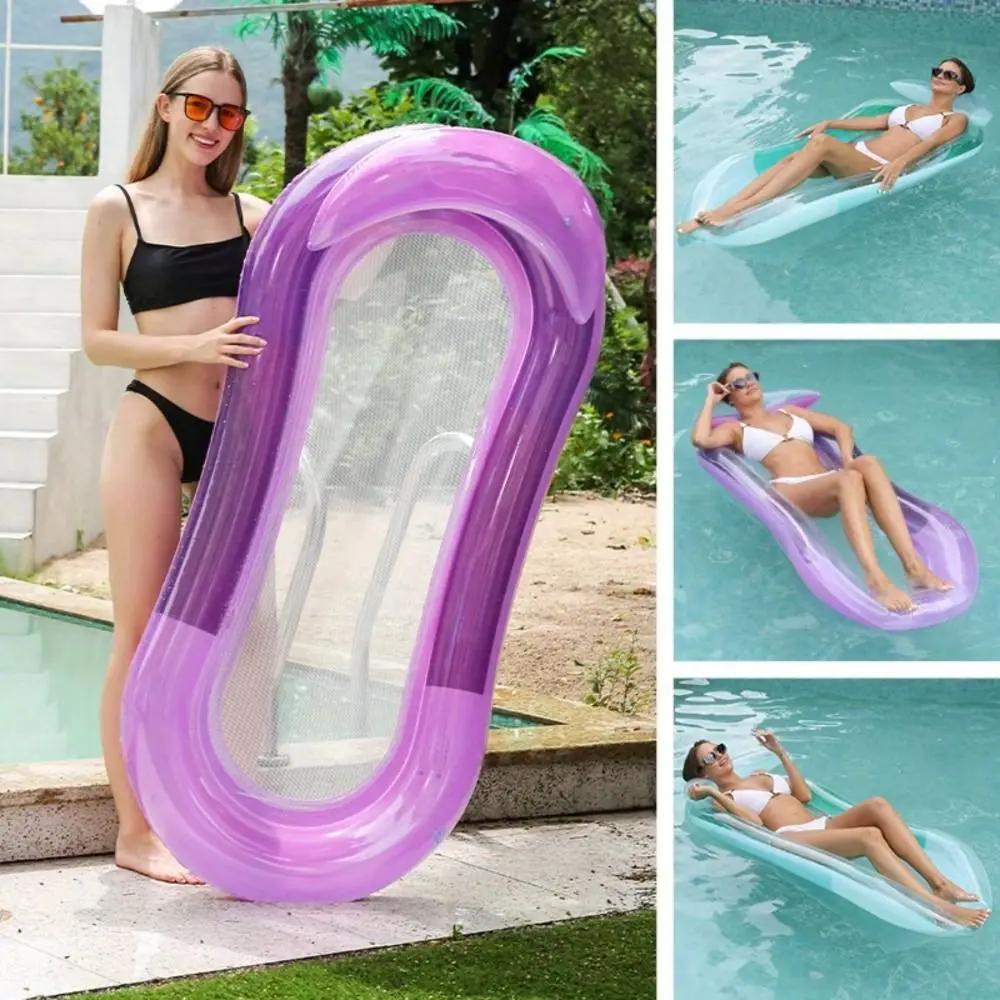 

PVC Inflatable Water Chair Gradient Color Foldable Inflatable Floats Bed Large Swim Pool Sleeping Bed