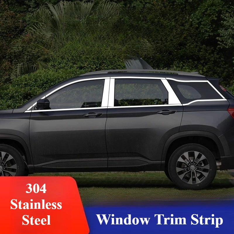

For MG Hector/Chevrolet Captiva/Wuling Almaz/Baojun 530 Window Trim Stainless Steel Bright Strip Trim Middle Column Lower Window