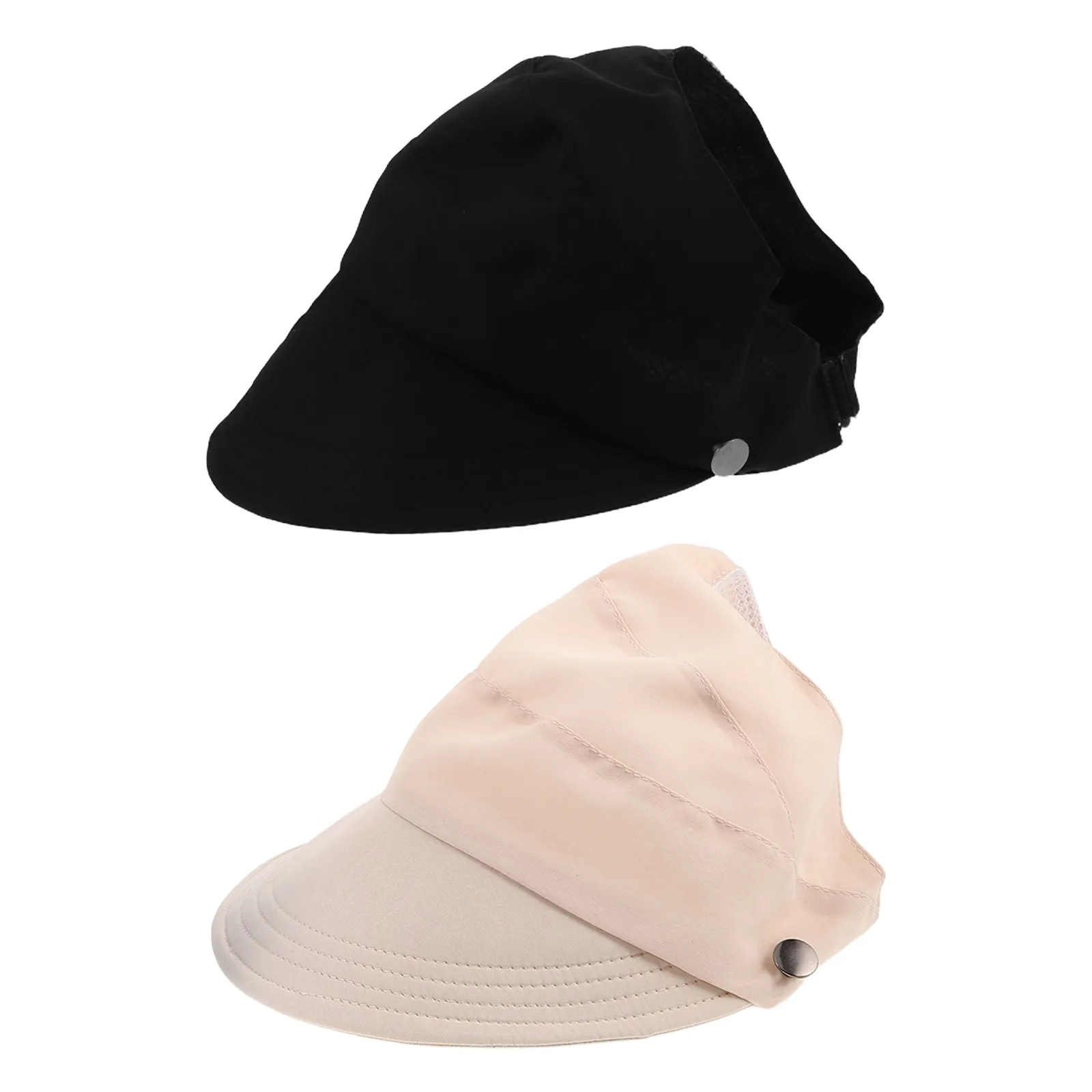 

2pcs Wide Brim Sun Hat For Women Lightweight Quick Dry Ponytail Bucket Hat Breathable Cap For Outdoor Hiking Beach Fishing Uv