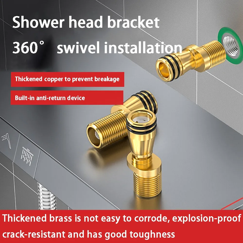 

20MM shower faucet accessories wall-mounted curved feet concealed variable diameter adjustment bent feet brass universal joint e