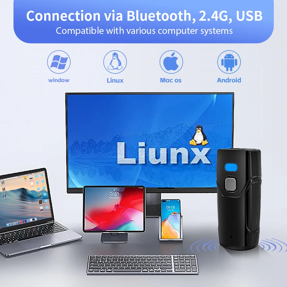201H Scanning For USB Barcode Reader CMOS Scanner Screen Portable And Compact In Stock