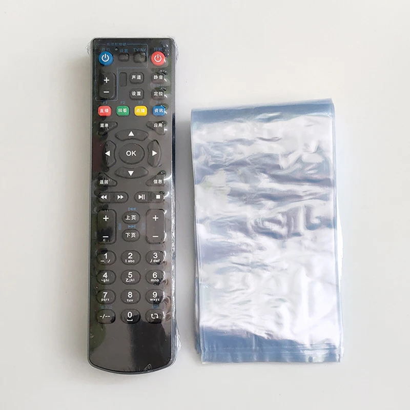 

10Pcs Transparent Heat Shrink Film Bag for TV Box Remote Control Waterproof Dustproof Protective Cover Protector Case 25x8cm