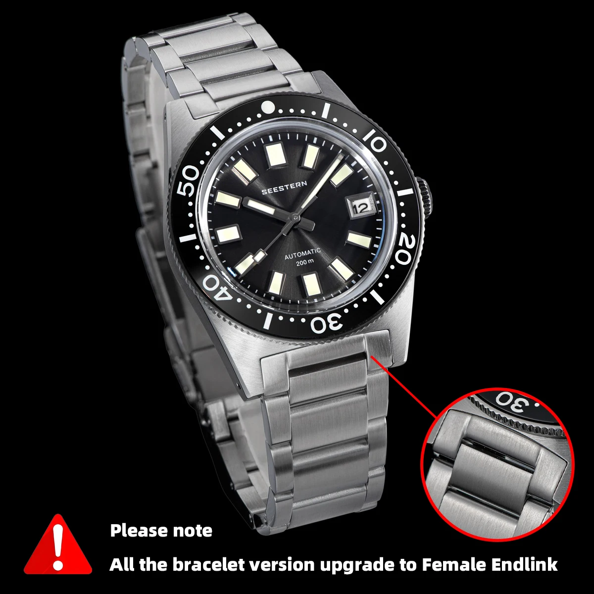 SEESTERN Diving Watch 62MAS Automatic Mechanical Men of Wrist Watches Japan NH35 Movement Sapphire Glass Bracelet Luminous Bezel