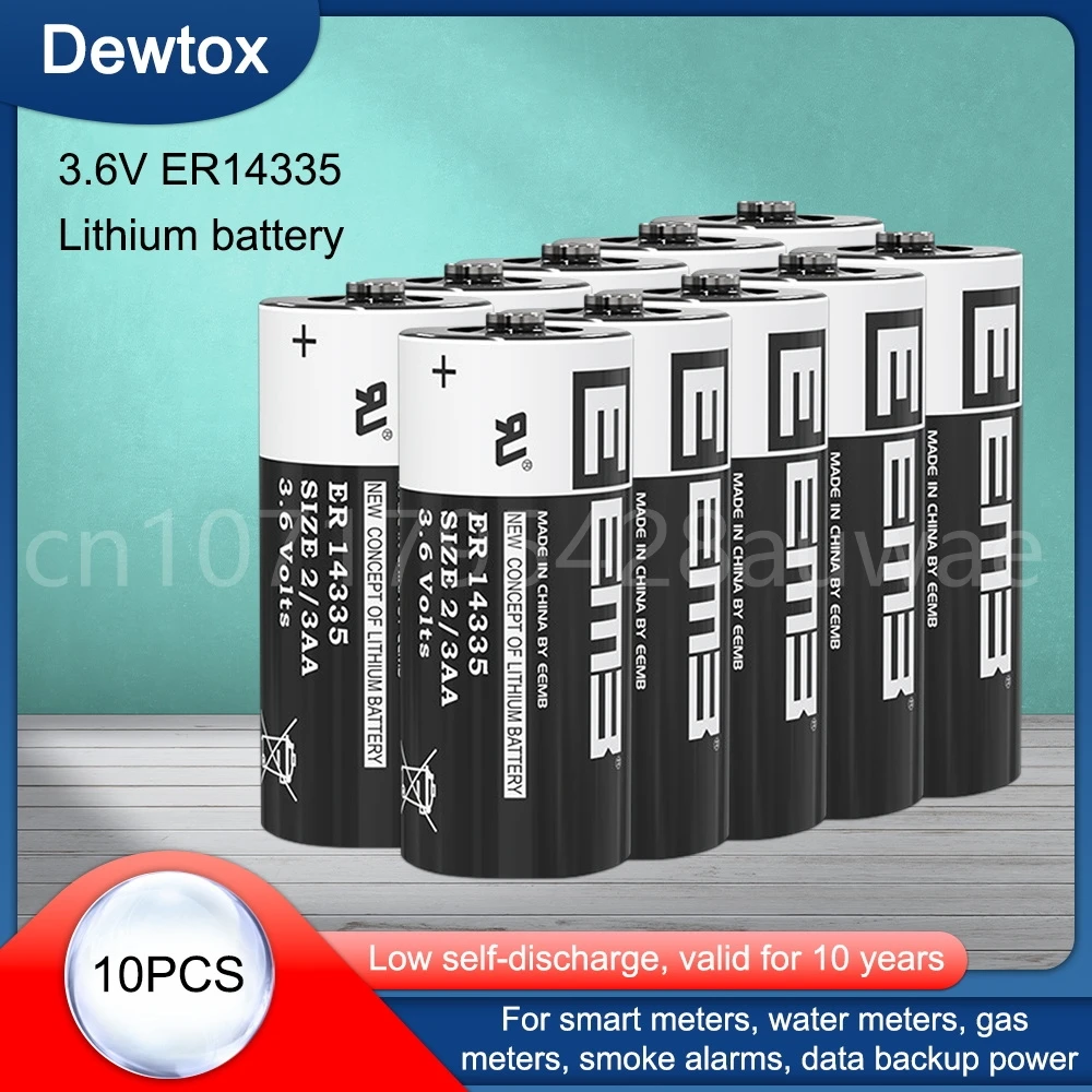 10PCS 2/3AA Size ER14335 14335 3.6V 1650mah Lithium Batteries High Energy Li-ion Instrument Battery for Smart Meter