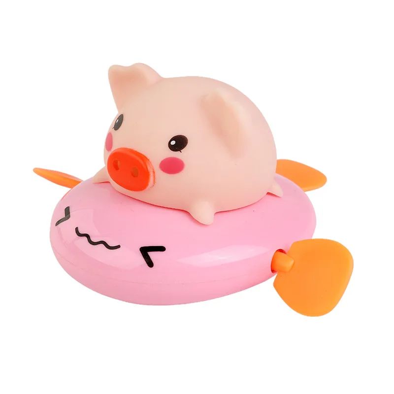 قطع خنزير حمام الطفل لعبة الاستحمام والماء لعب لعبة البط جرو السباحة لعب المياه متعة عقارب الساعة لطيف مضحك حمام الطفل لعبة