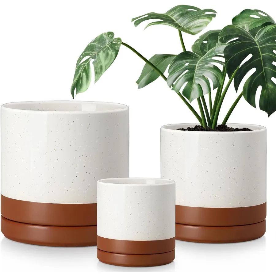 

Ceramic Pots for Plants Plant Pots for Indoor Plants 6.25+8.25+10.25 Inch Ceramic Planters Flower Pots with Drainage Holes Plan