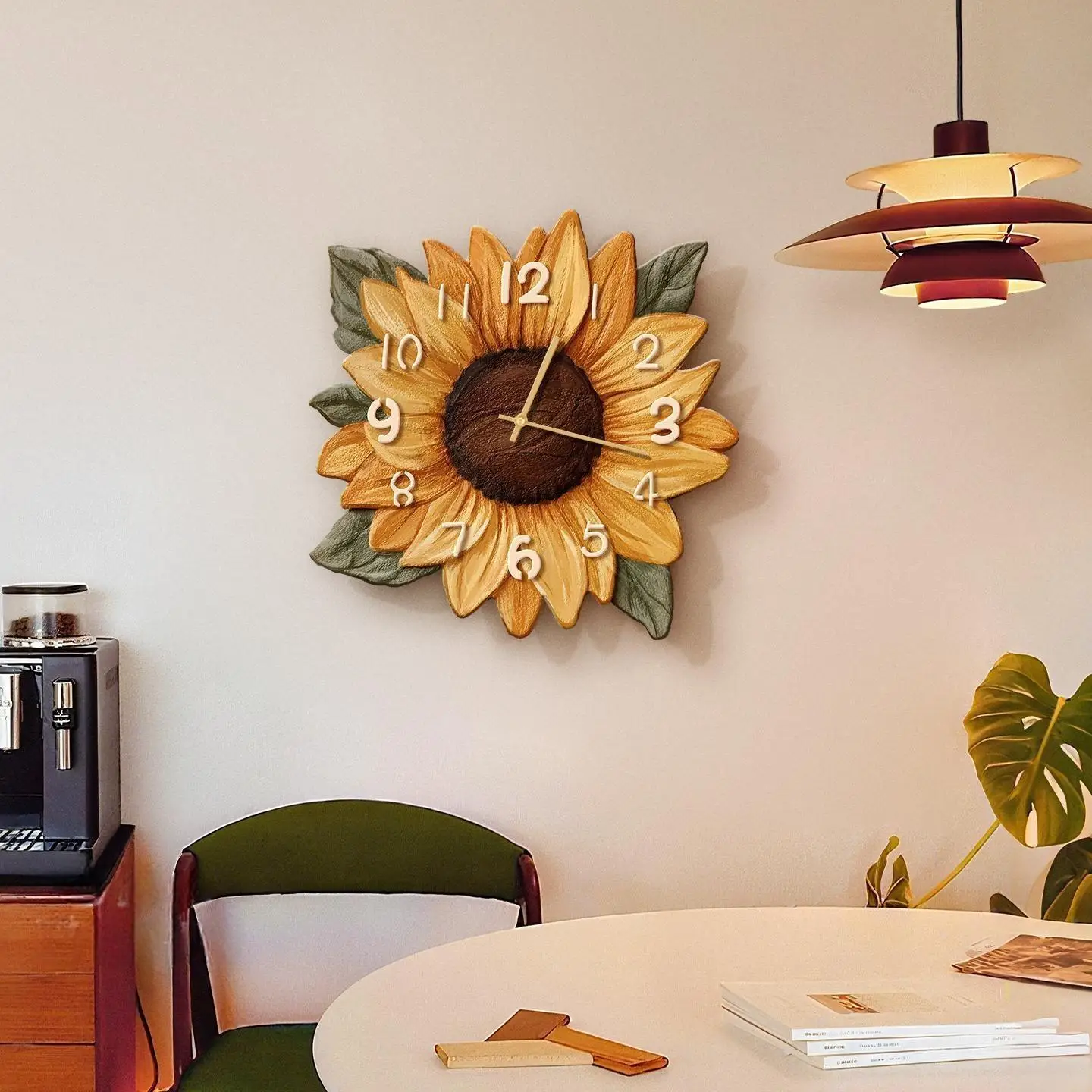 DSA dining room wall clock wall decorative painting living room TV background wall clock antique bedroom silent clock