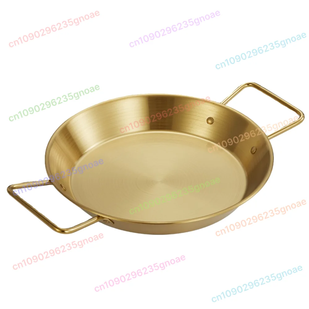 

1pcs Stainless Steel Spanish Paella Pan with Handle - Multi-Function Cookware for Seafood/Korean Fried Chicken/Cheese Dishes