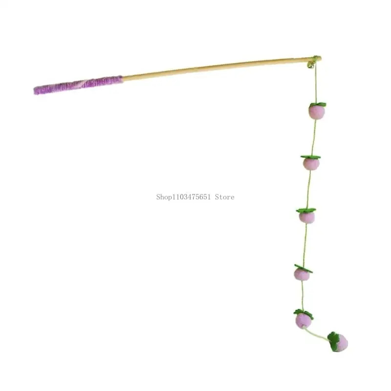 Interaction Cats Exercise Wand Toy With Simulation Fruit For Boredom Cats Fun