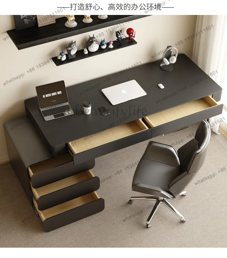 

Rock slab desk light luxury modern chest integrated computer home bedroom writing desk dressing table