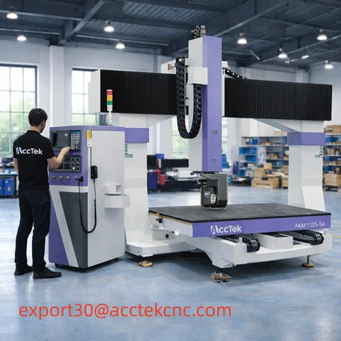 ACCTEK 5 Axis CNC Engraving Milling Machine for Wood Plastic Aluminum Mold CNC ROUTER