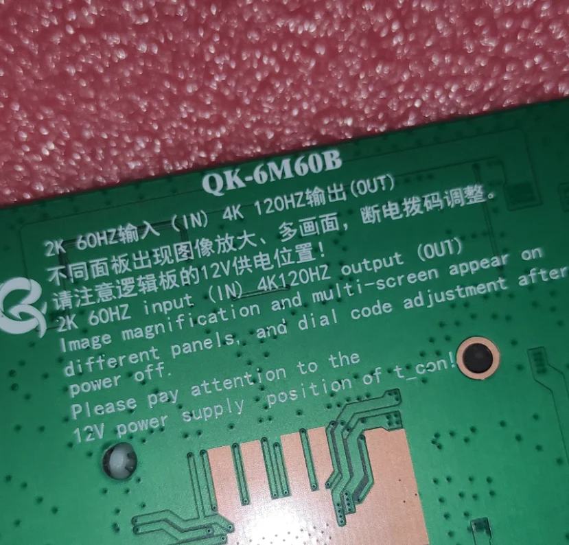 Nueva placa adaptadora de QK-6M60B LVDS a placa base Dual Vbyone2K a interfaz Dual 4K pantalla de unidad de 120HZ