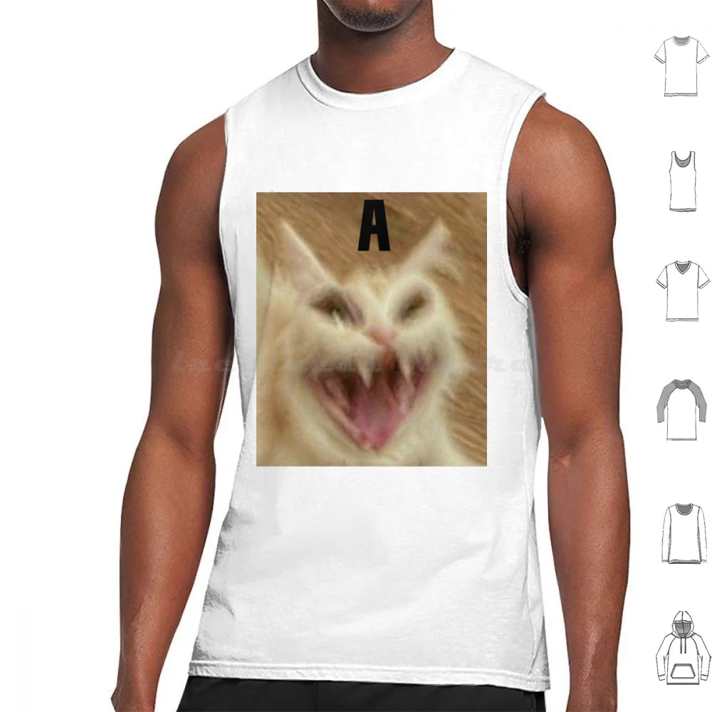 A Tank Tops Print Cotton Cat Meme Cursed Cursed Images Cursed Meme Meme Meme Cat Weirdcore Oddcore Cursed Image