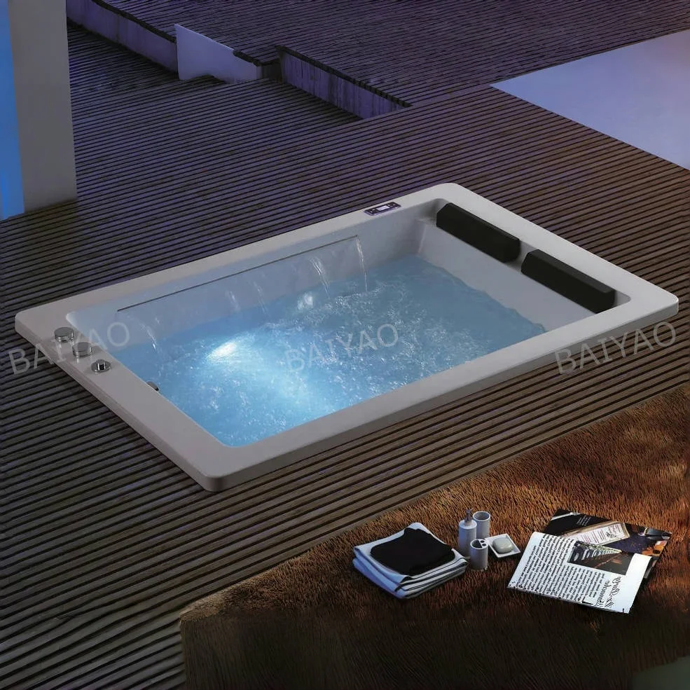 

Luxury Built-in Whirlpool Jakuzzi Indoor Embedded Jaquzzi Bathtub With Massage Jets For 2 Persons Massage Spa