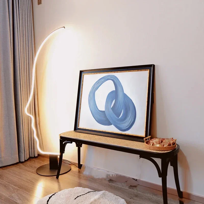 2025 Nordic Minimalist Creativity Human Face Led RGB Floor Lamp Living Room Bedroom Home Decor Bedside Corner Standing Ambient L