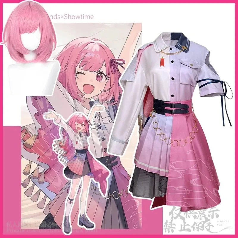 

Anime Game Project Sekai 4th Anniversary Cosplay Otori Emu Pink Uniform Skirt Dress Lolita Wigs For Halloween Party Customized
