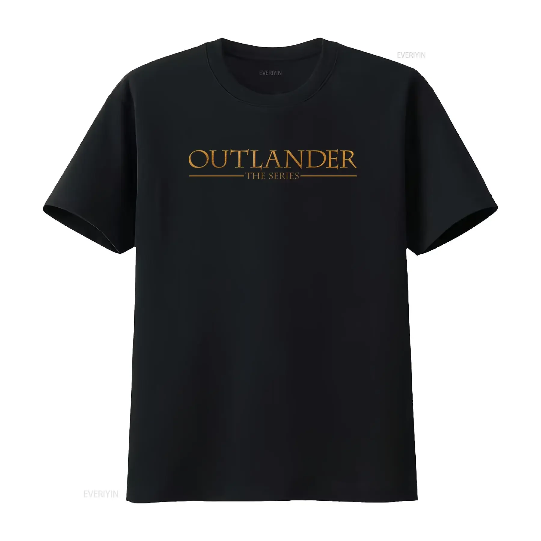Outlander The Series Golden Text Logo T shirt Fashion Casual QQ7E vintage Washed fashion designer clothes Unisex Slightly