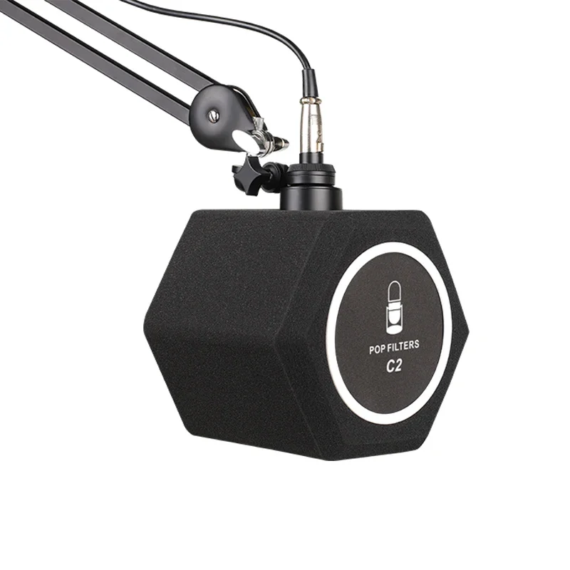 Microfono Vento Shield Filtro anti-pop Sfera di isolamento acustico per studi di registrazione Mic Schiuma fonoassorbente per live streaming