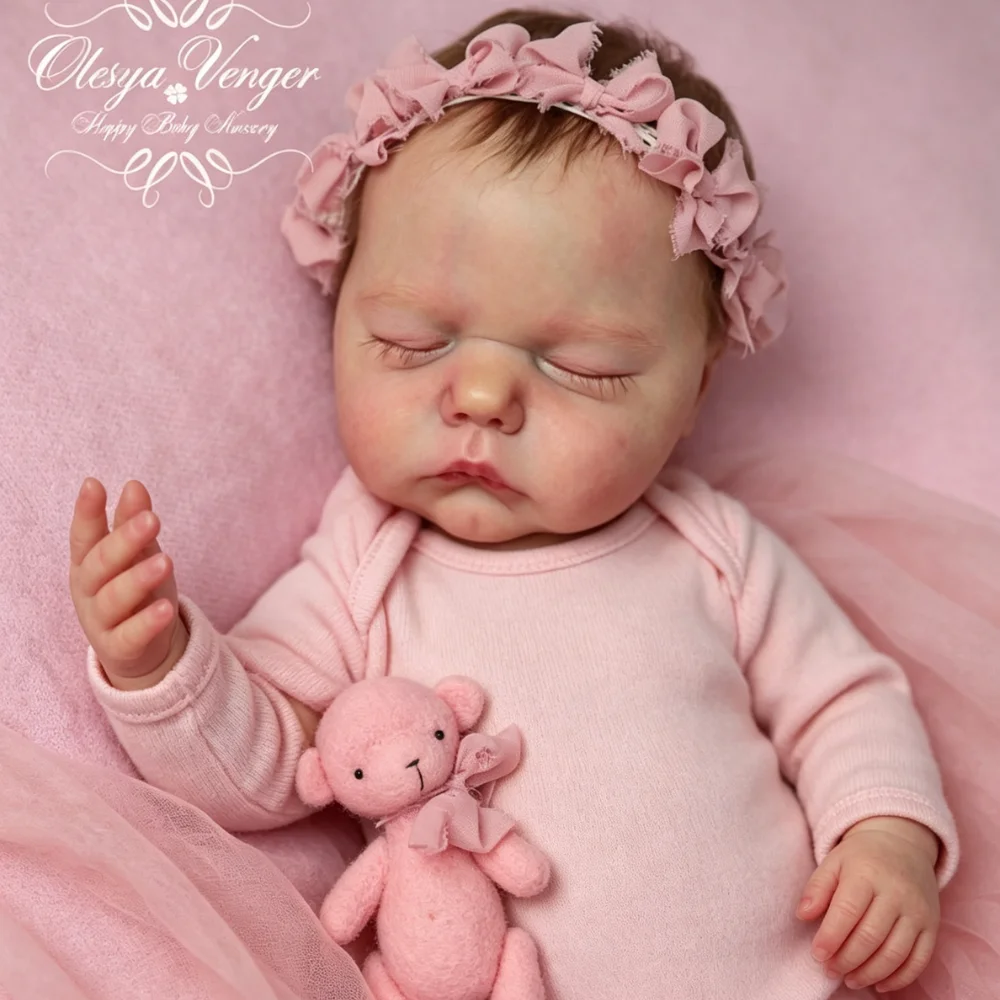 Kit de poupée reborn non peinte de 18 pouces, poupée nouveau-né en vinyle avec visage adorable Willa, pièces de moule et corps en tissu