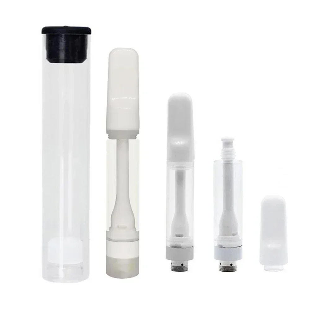 5PCS Full Ceramic Cartridge Locked Thick Oil Atomizer Carts 0.5ml 1.0ML Lead Empty Pen 510 Thread Cartriges Tank