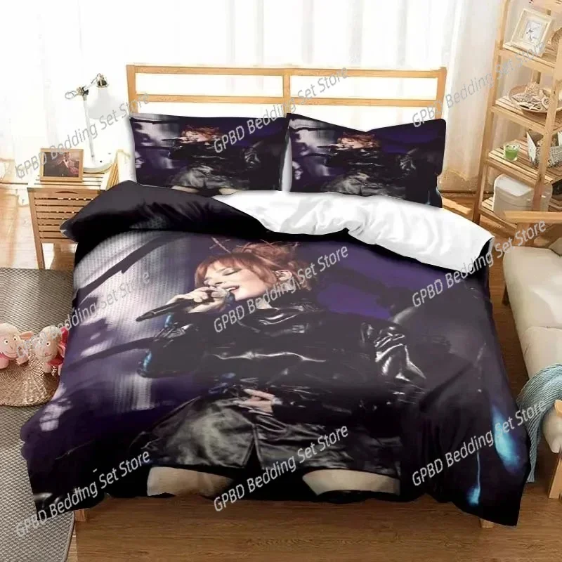 Singer Mylene Farmer Bedding Set 3D Printed Suitable for Bedroom Duvet Cover Set With Pillowcases Kids Home Textile