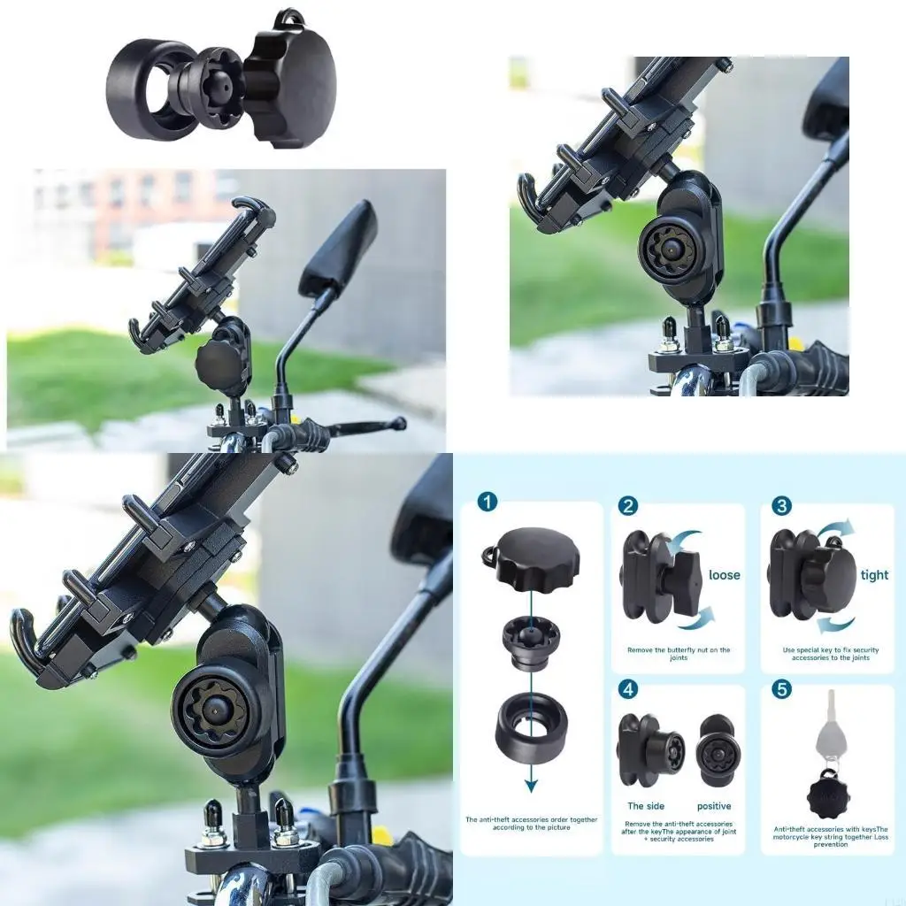 

F42D Motorcycle Anti-Theft Knob Friction Resistance and Excellent Heat Insulation Motorcycle Anti-theft Lock Security Knob