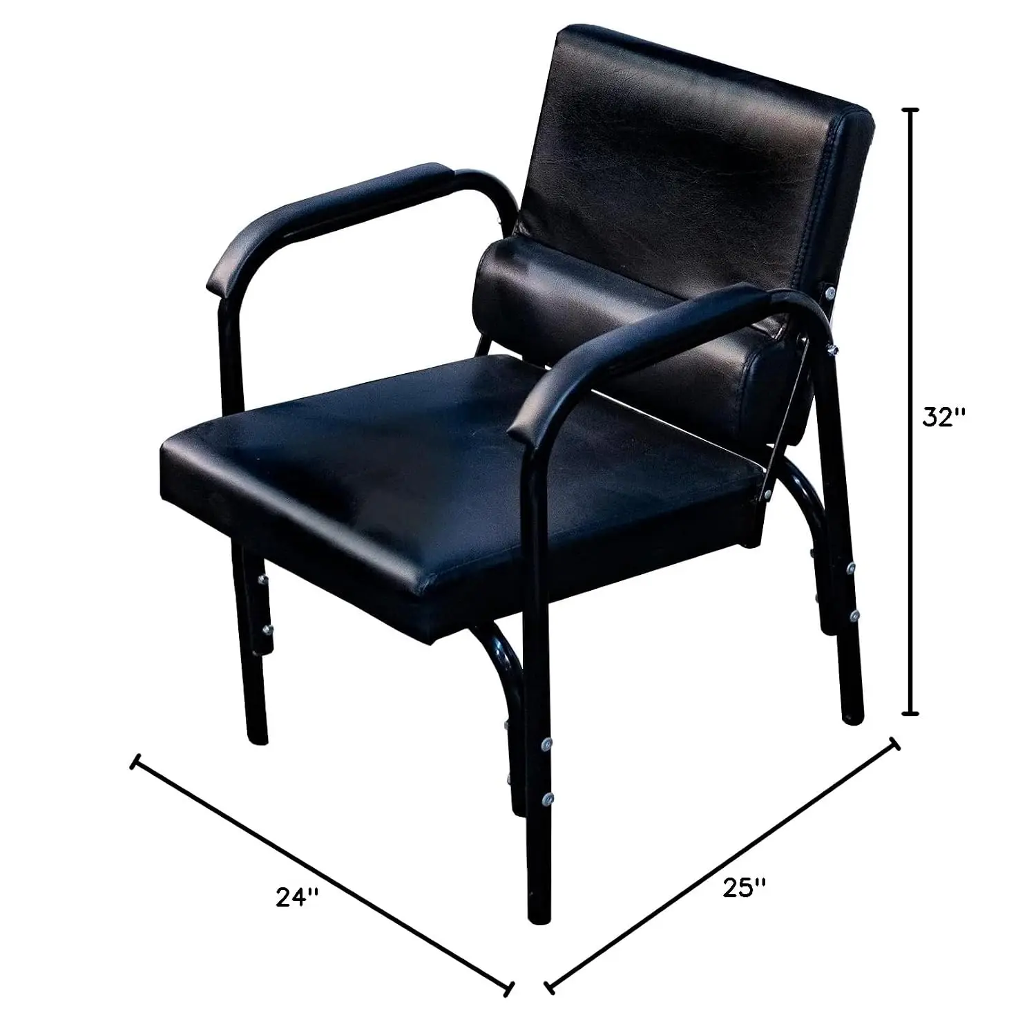 Auto-Reclining Shampoo Chair with Lumbar Support & Extended Cushion Armrests, Customized